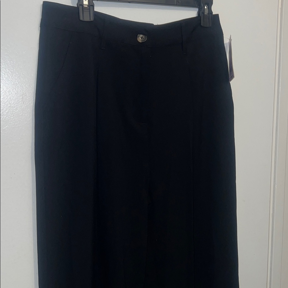 Wild Fable Women's High-Rise Wide Leg Black Trousers - Picture 4 of 11
